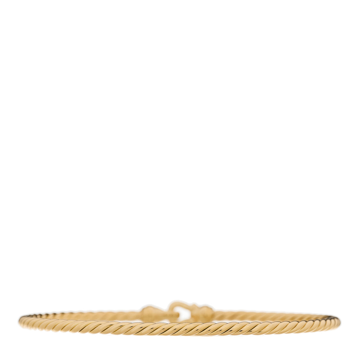 David Yurman 18K Yellow Gold Diamond 2.6mm Cable Collectibles Buckle Bracelet 2 of 3