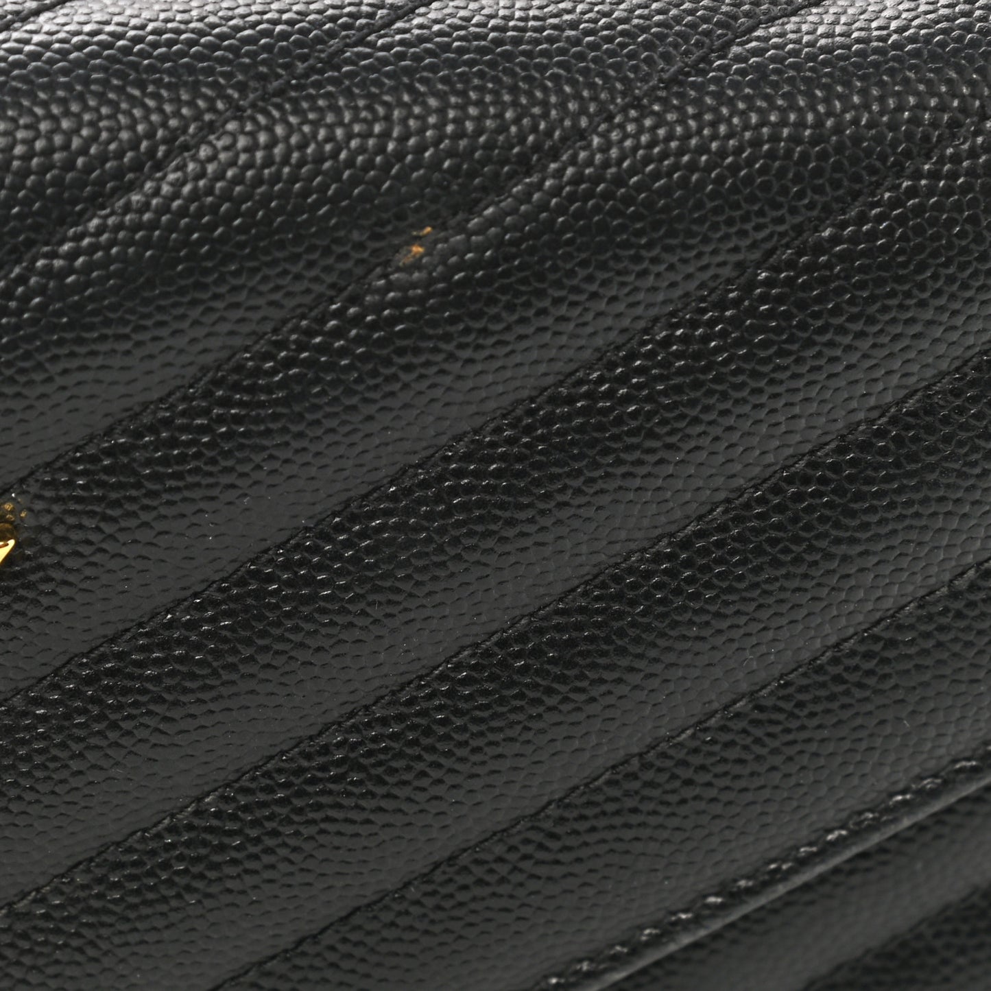 Grain De Poudre Matelasse Chevron Monogram Chain Wallet Black