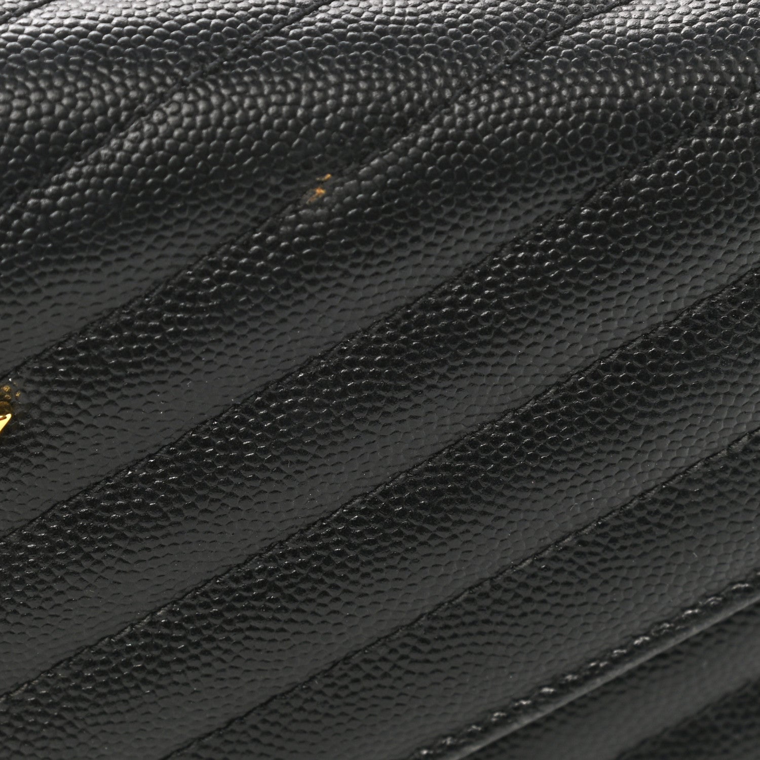 Saint Laurent Grain De Poudre Matelasse Chevron Monogram Chain Wallet Black 11 of 12