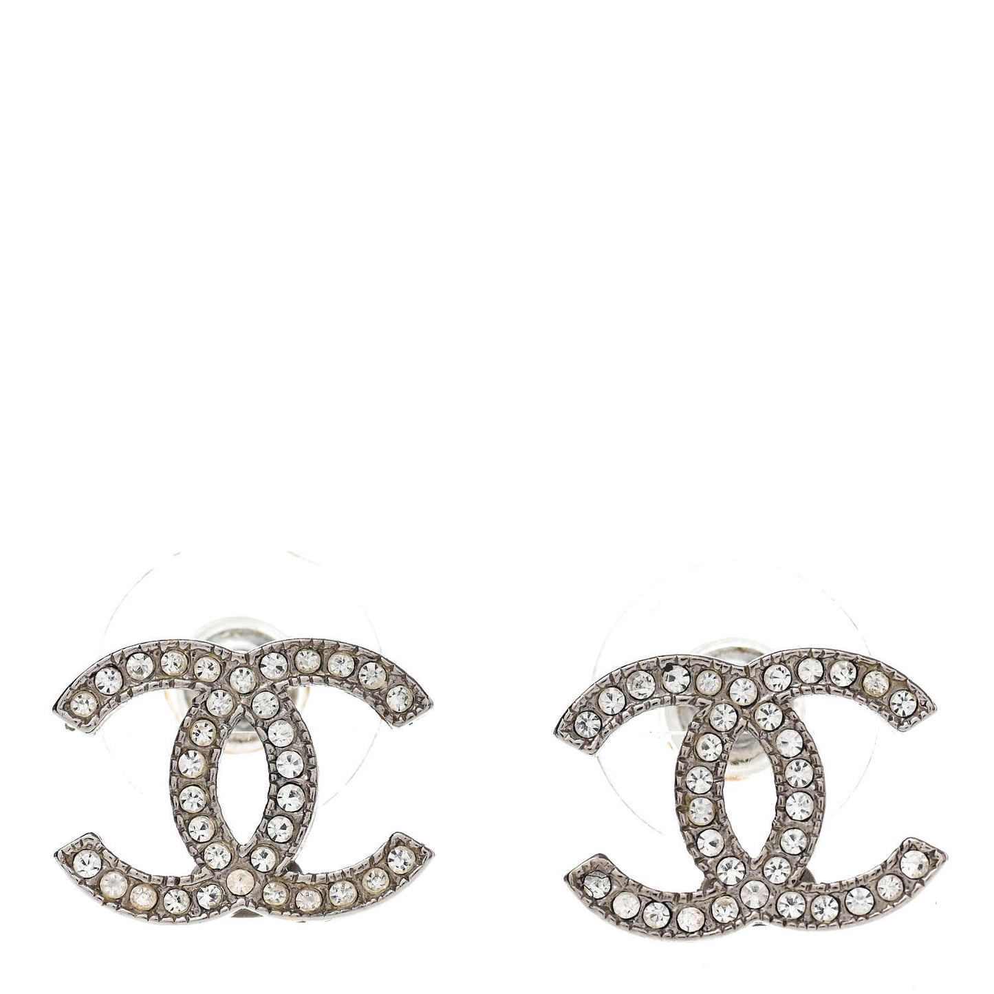 Crystal CC Earrings Silver