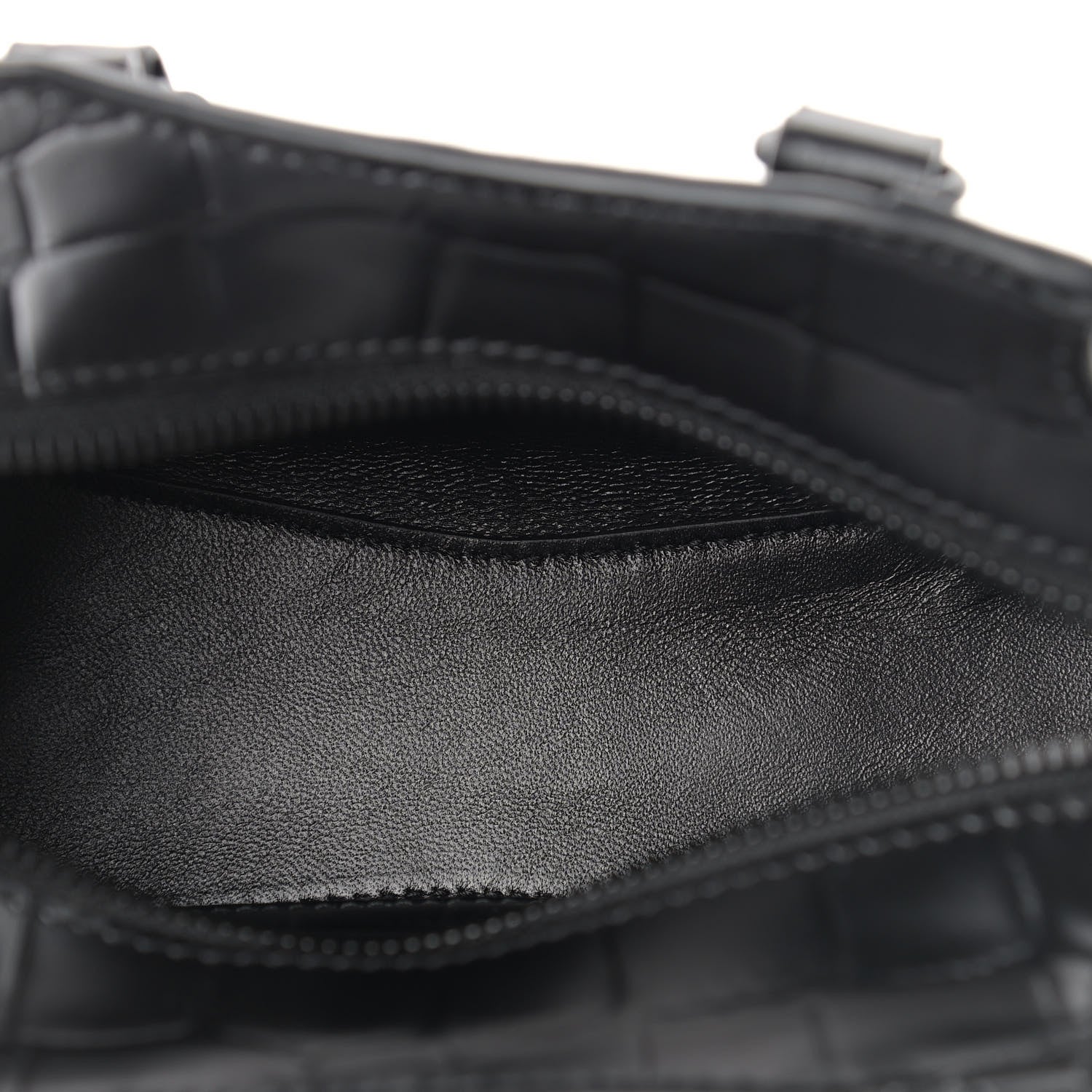 Balenciaga Semi Shiny Calfskin Crocodile Embossed Neo Classic Black Hardware Nano City Crossbody Black 5 of 9