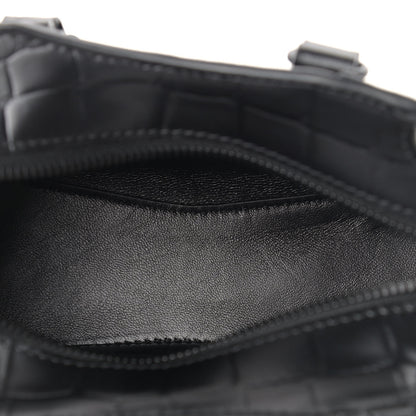 Balenciaga Semi Shiny Calfskin Crocodile Embossed Neo Classic Black Hardware Nano City Crossbody Black 5 of 9