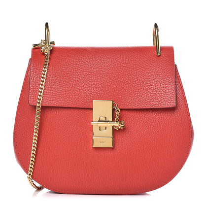 Chloe Grained Lambskin Drew Shoulder Bag Plaid Red 1 of 15
