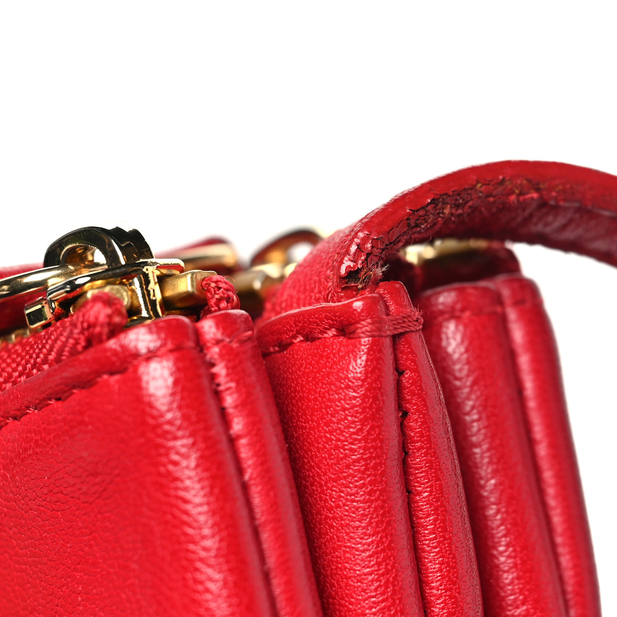 Celine Lambskin Small Trio Crossbody Bag Red 14 of 15
