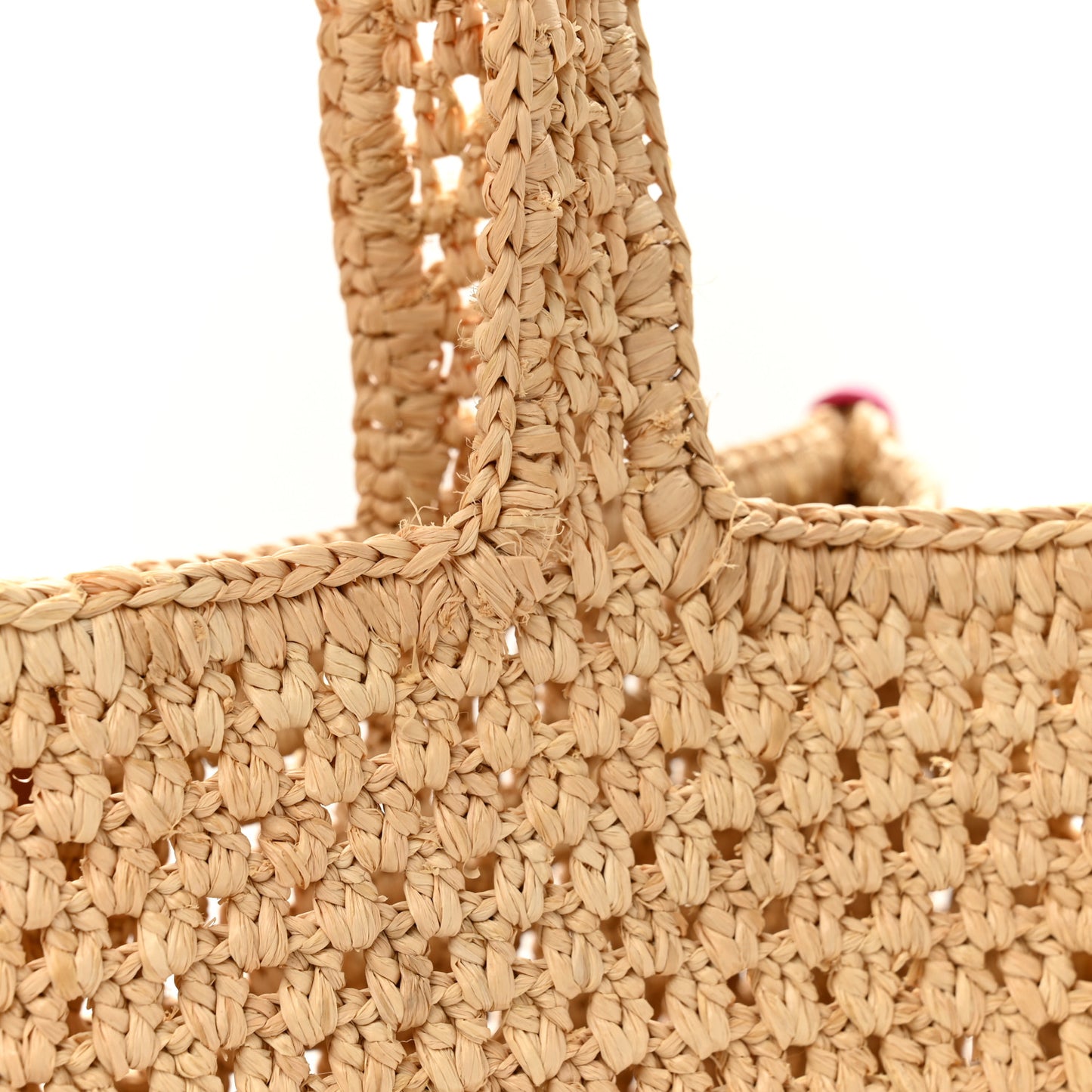 Raffia Calfskin Forte Del Marmi OnTheGo MM Natural Fuchsia