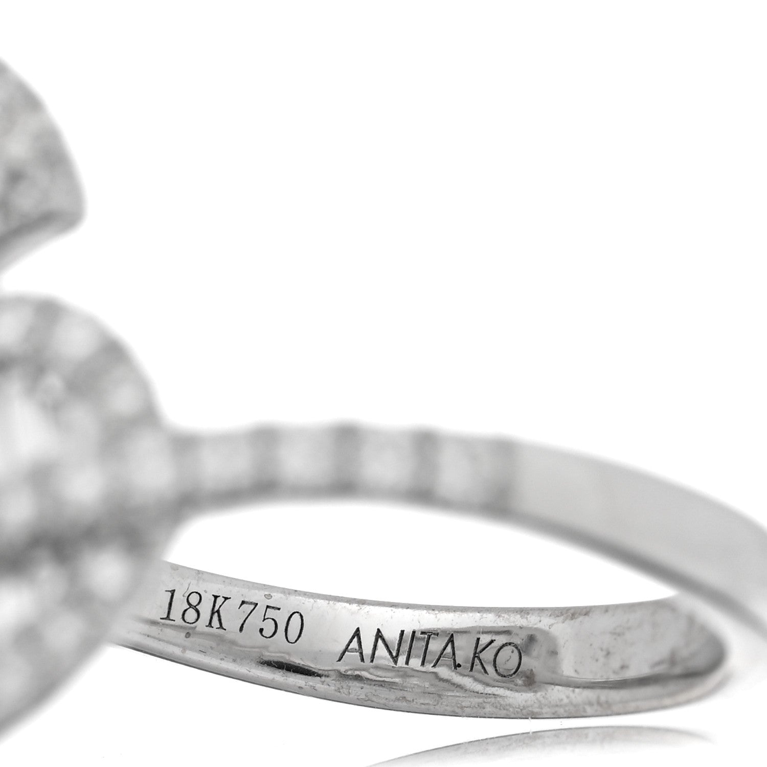 Anita Ko 18K White Gold Diamond Medium Palm Leaf Ring 54 7 4 of 5