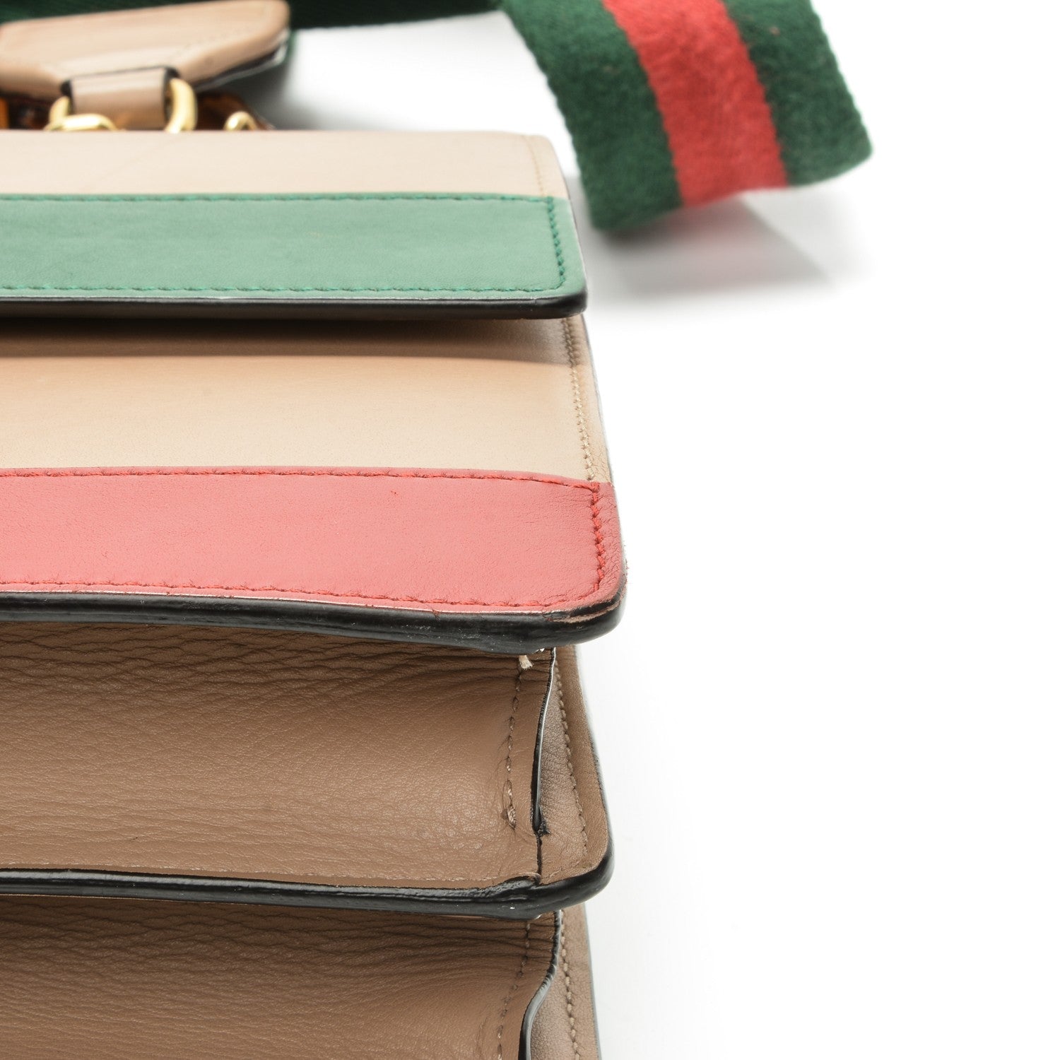 Gucci Calfskin Bamboo Web Medium Dionysus Top Handle Bag Camelia Bright Evergreen Hibiscus Red 13 of 16