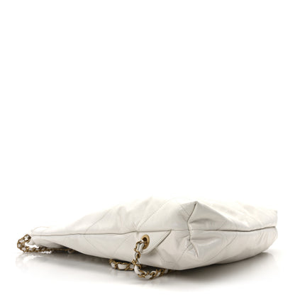 Chanel Shiny Calfskin Quilted Chanel 22 Backpack White 4 of 10