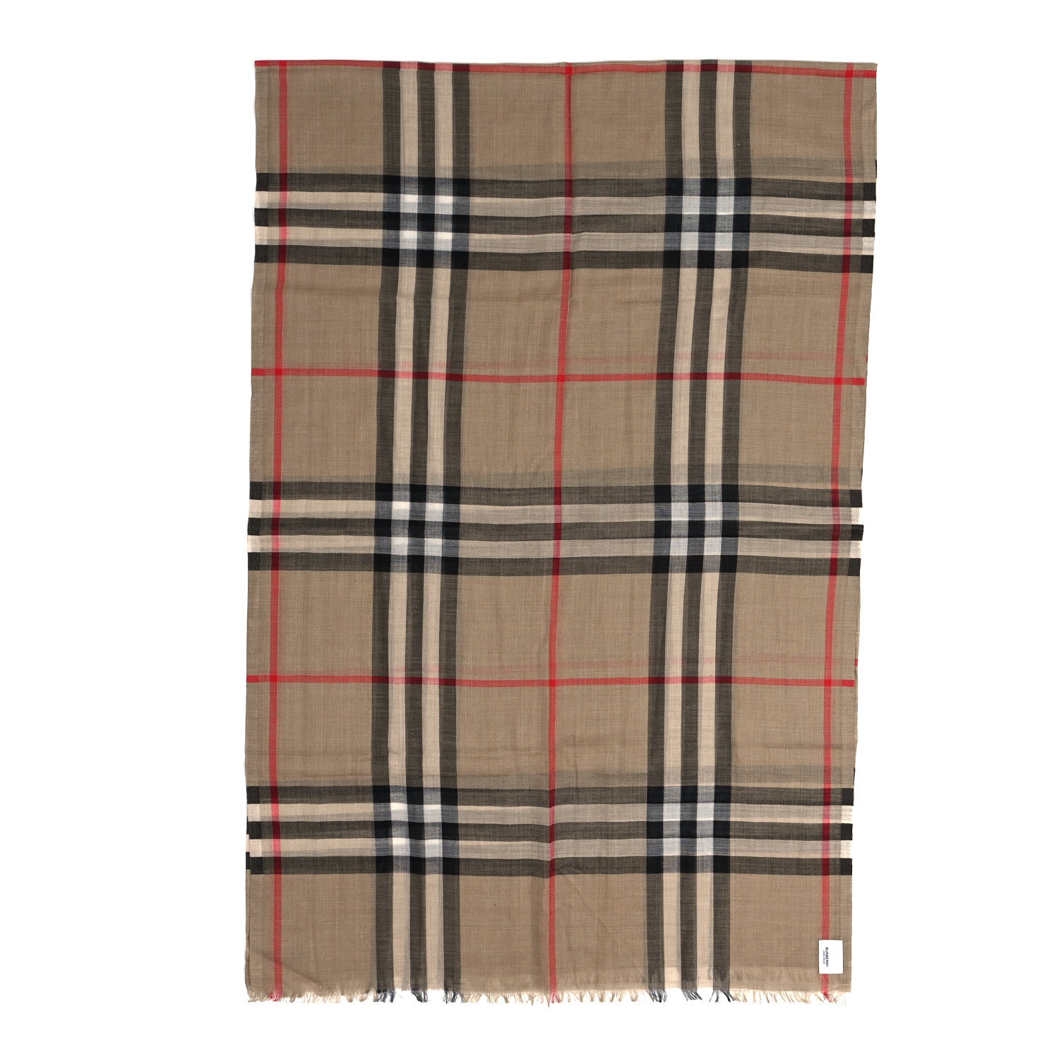Burberry Wool Silk House Check Lightweight Scarf Archive Beige 2 of 4
