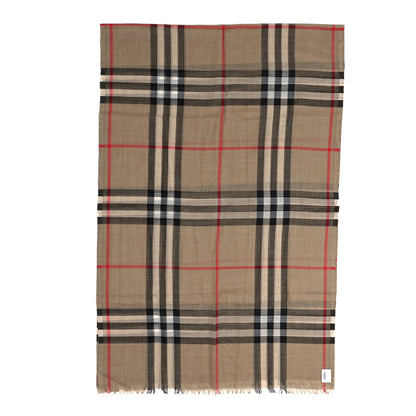 Burberry Wool Silk House Check Lightweight Scarf Archive Beige 2 of 4