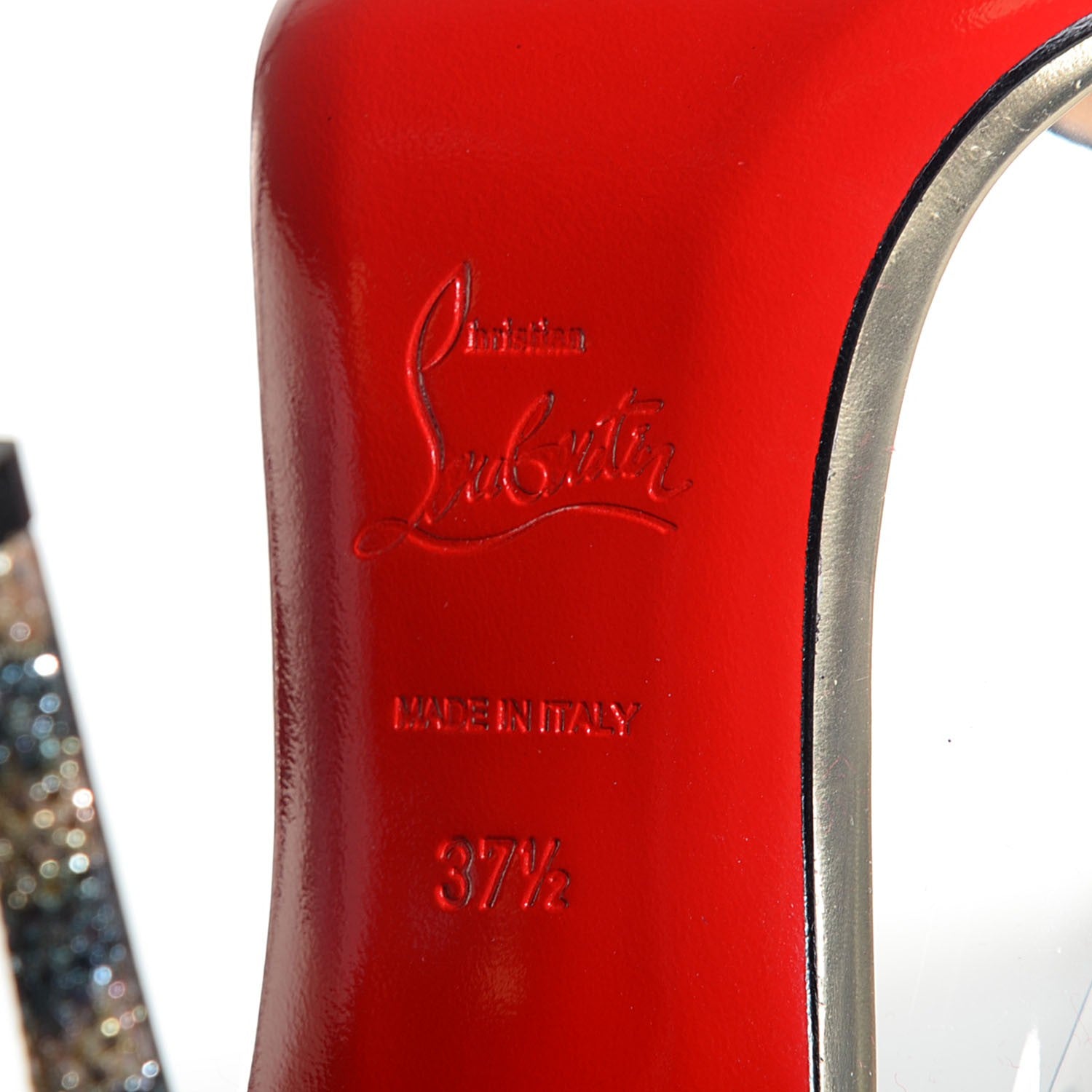 Christian Louboutin Debout Glitter Sirene 100 Pumps 37.5 Gold Transparent 6 of 7