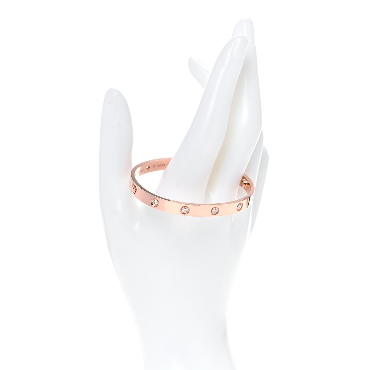 18K Pink Gold 10 Diamond LOVE Bracelet 17