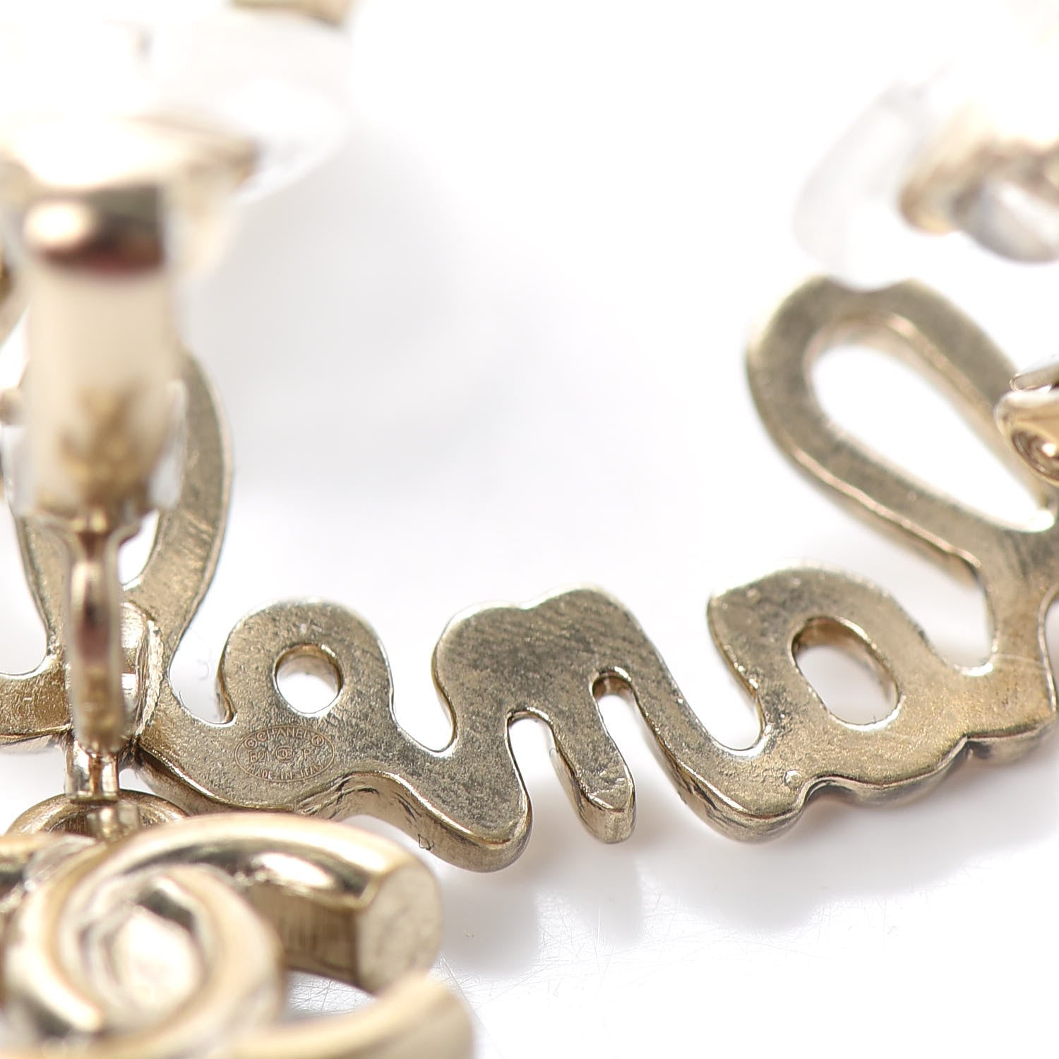 Chanel Metal CC Turnlock Climber Clip On Earrings Gold 4 of 5