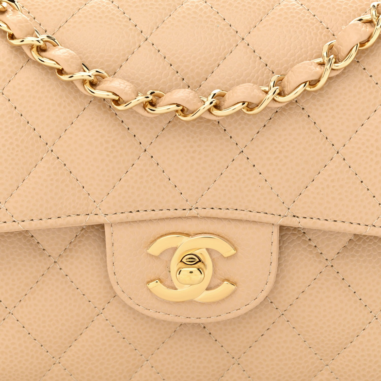 Chanel Caviar Quilted Small Double Flap Beige 8 of 10