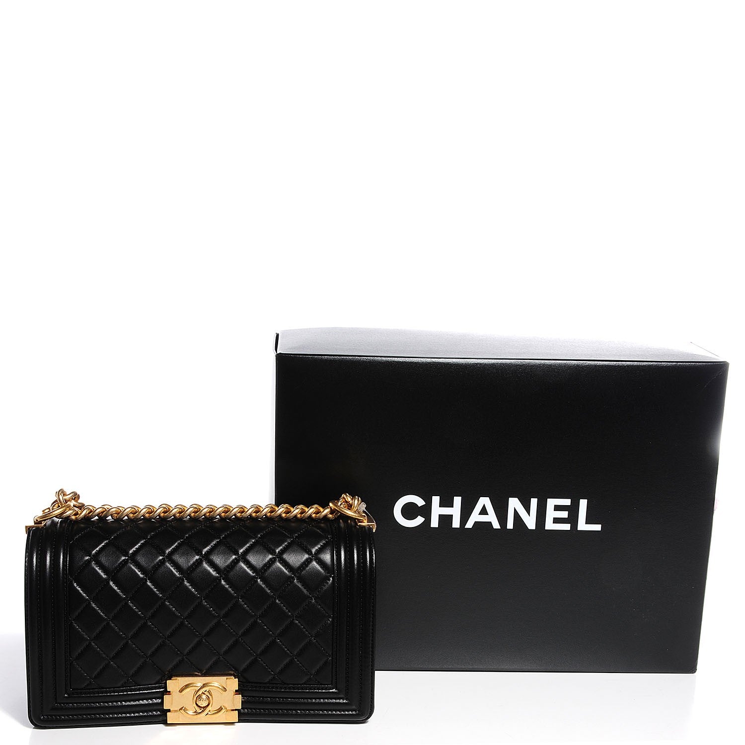 Chanel Lambskin Quilted Medium Boy Flap Black 5 of 9