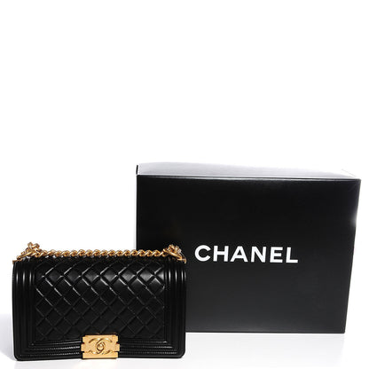 Chanel Lambskin Quilted Medium Boy Flap Black 5 of 9