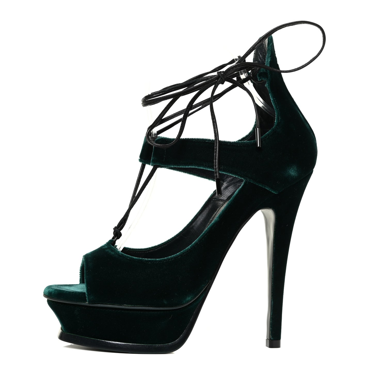 Velluto Master Lace Up Tribute 105 Platform Sandals 37 Green
