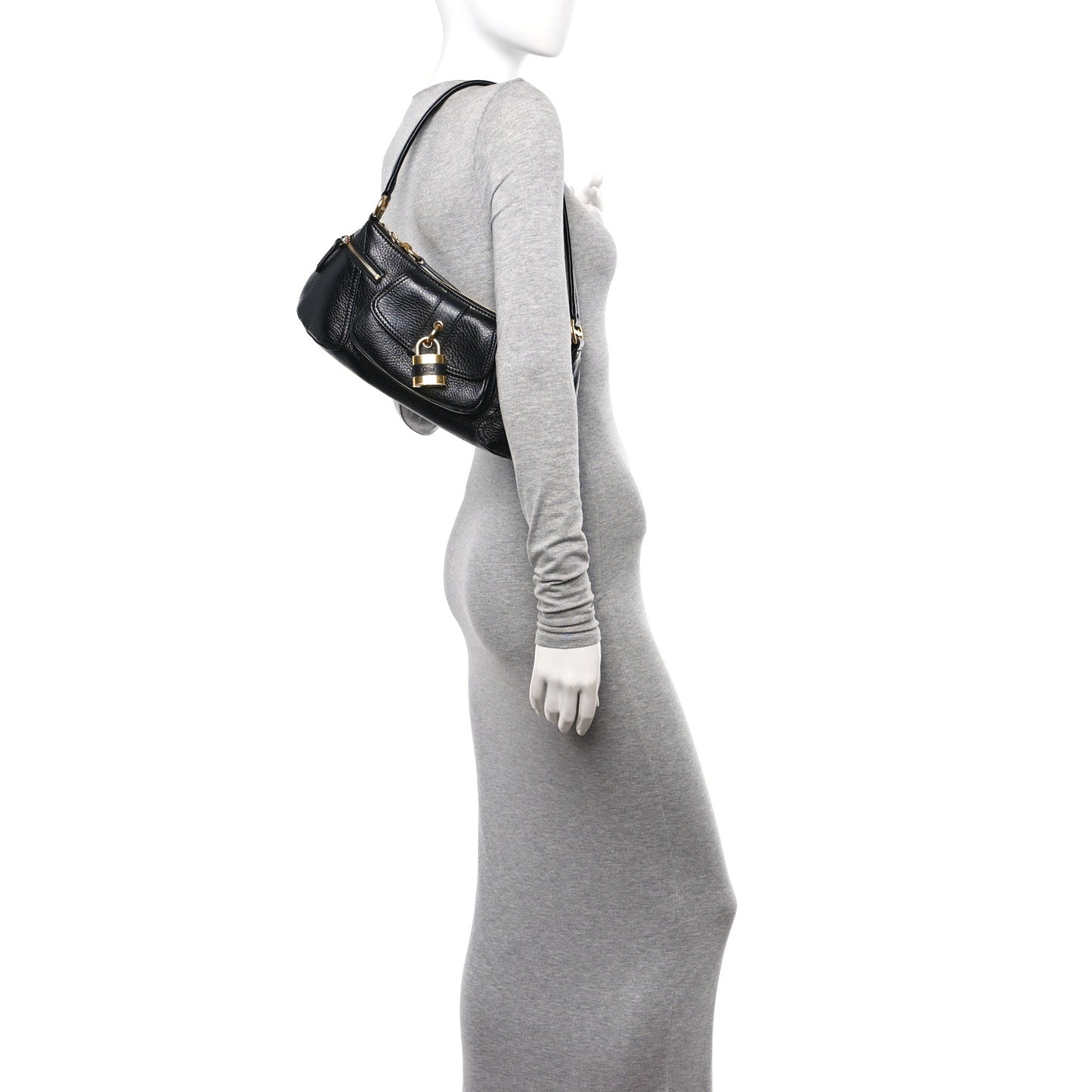 Grained Calfskin The 99 Shoulder Bag Black