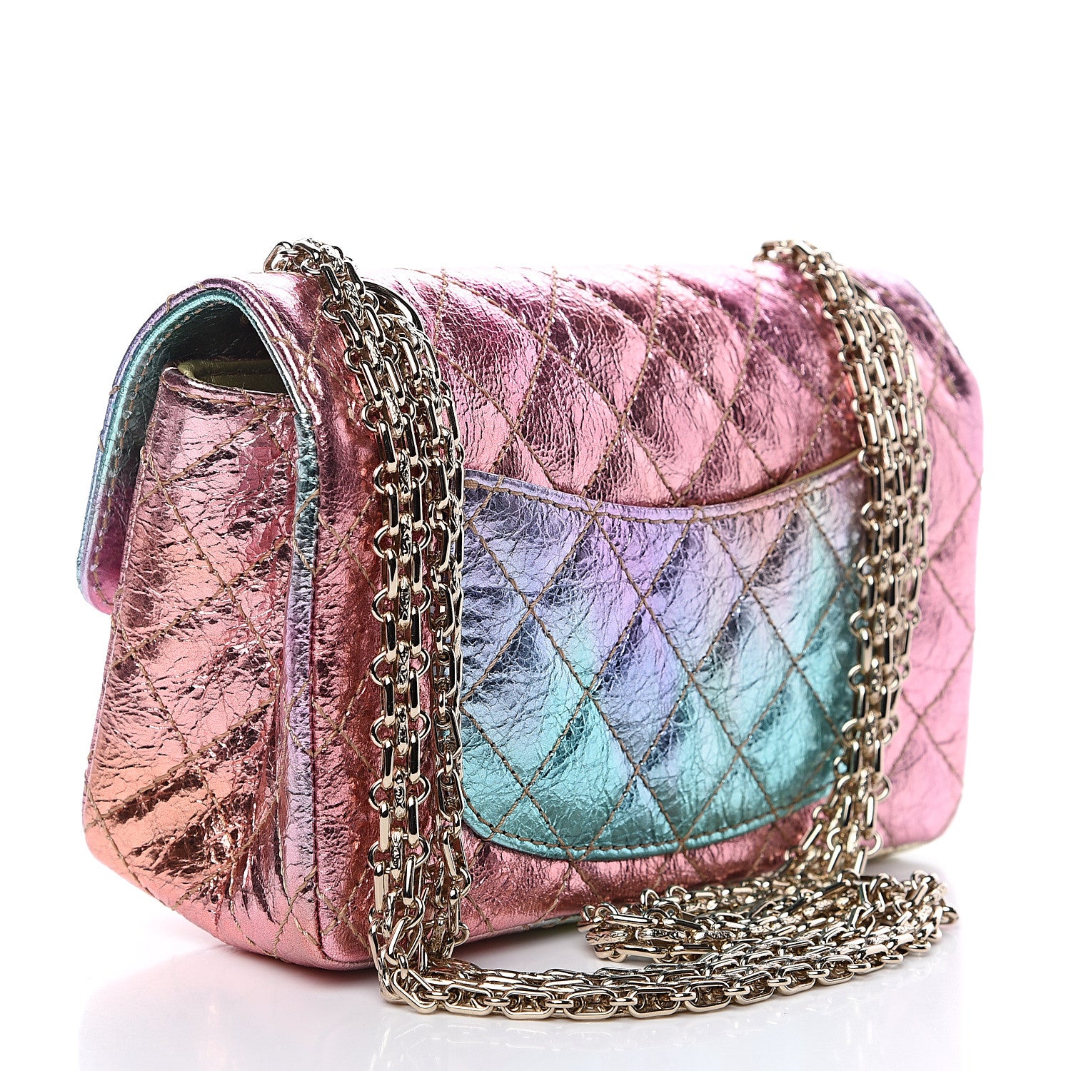 Chanel Metallic Goatskin Quilted Mini 2.55 Reissue Flap Multicolor 2 of 9