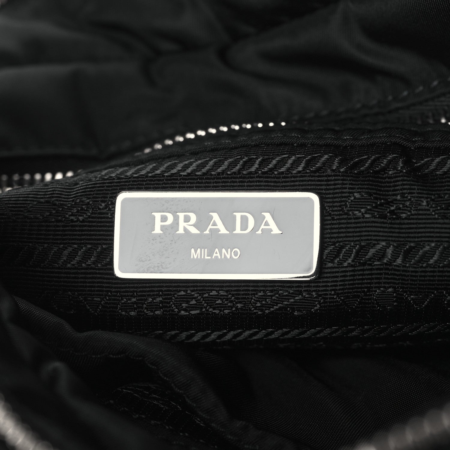 Prada Re-Nylon Nappa Triangle Quilted Padded Double Handled Zip Pocket Tote Black 5 of 9