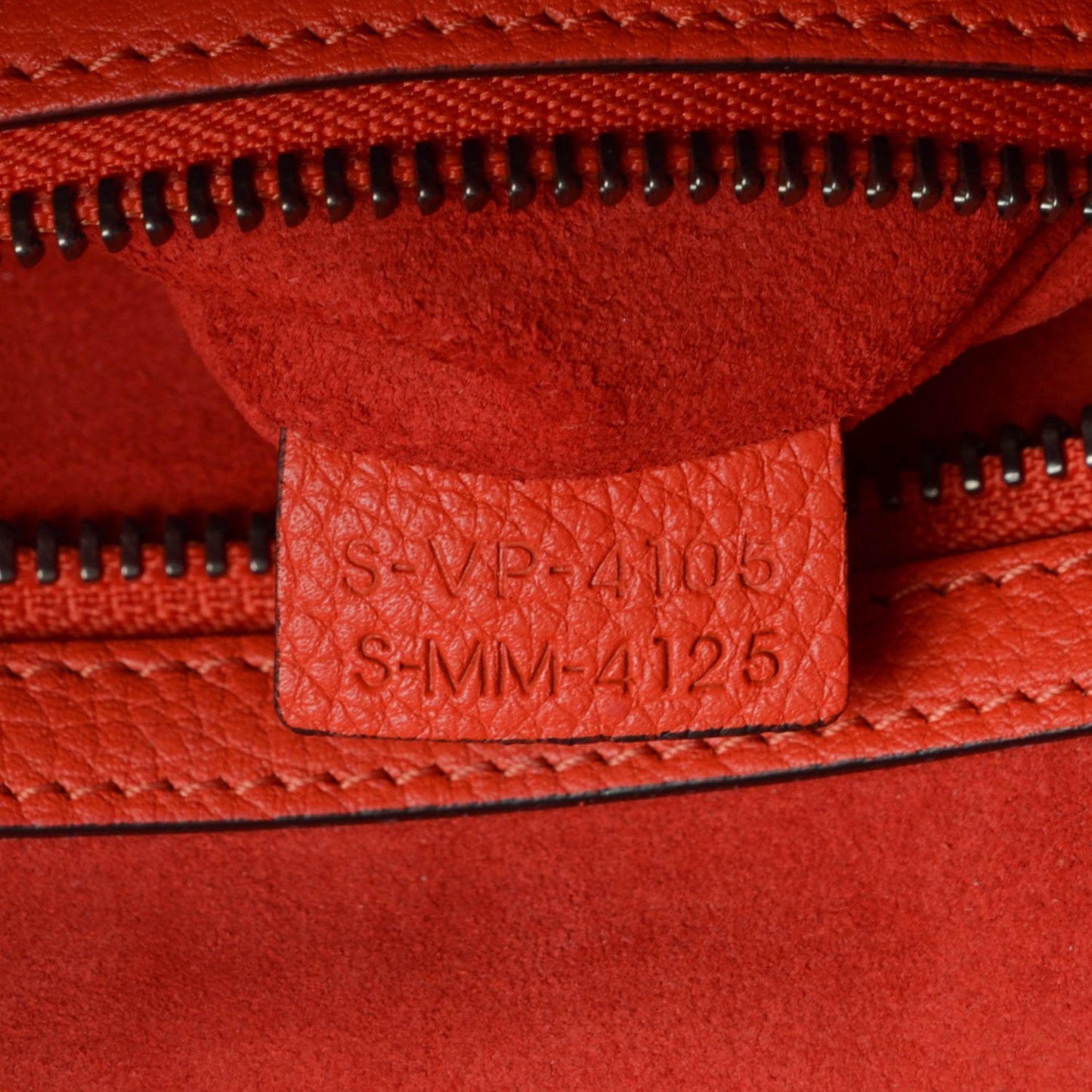 Drummed Calfskin Micro Luggage Vermillion