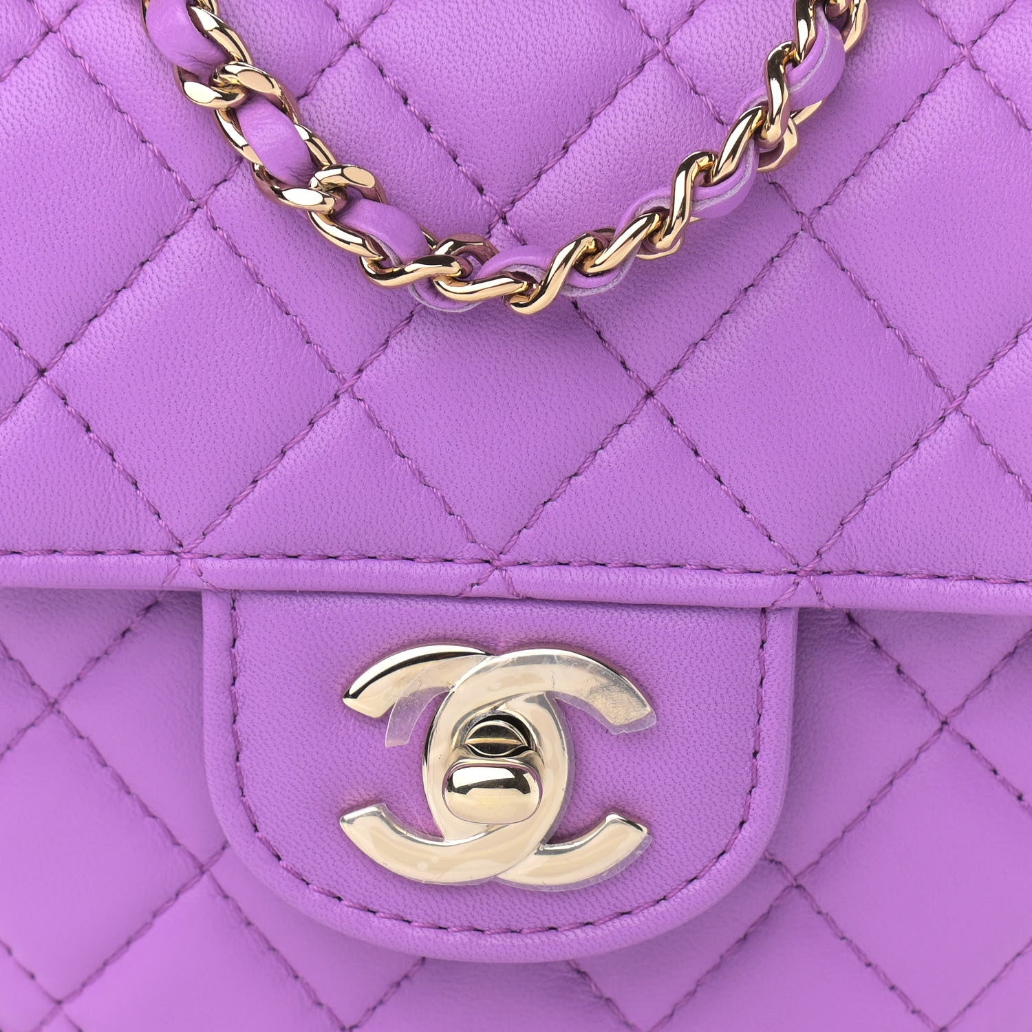 Chanel Lambskin Quilted CC In Love Heart Bag Purple 8 of 11