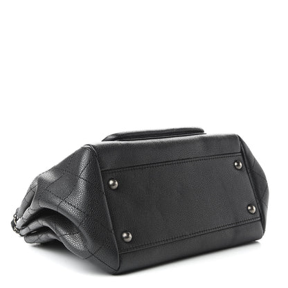 Chanel Caviar Quilted CC Accordion Shopping Bag Black 4 of 9