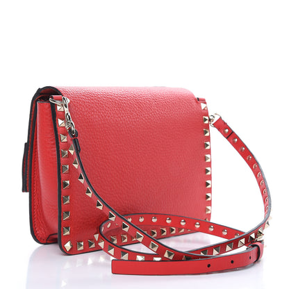 Valentino Garavani Pebbled Calfskin Rockstud Side Slip Crossbody Rouge Pur 3 of 9