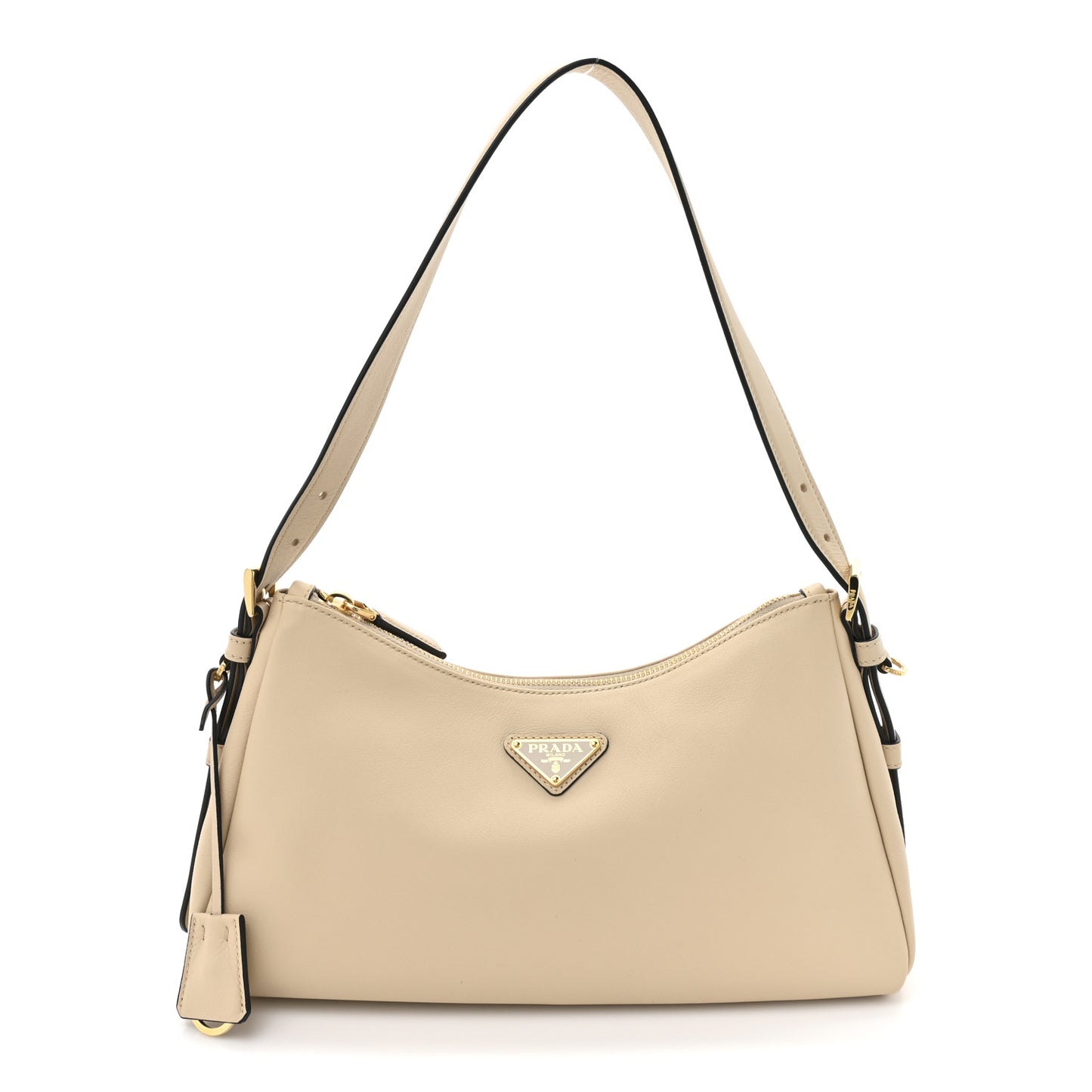 Soft Calfskin Medium Aimee Shoulder Bag Travertine