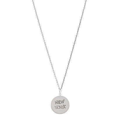 Tiffany Sterling Silver New York Round Tag Necklace 1 of 4