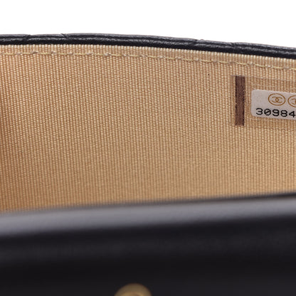 Chanel Lambskin Quilted Pearl Crush Clutch With Chain Black 10 of 12
