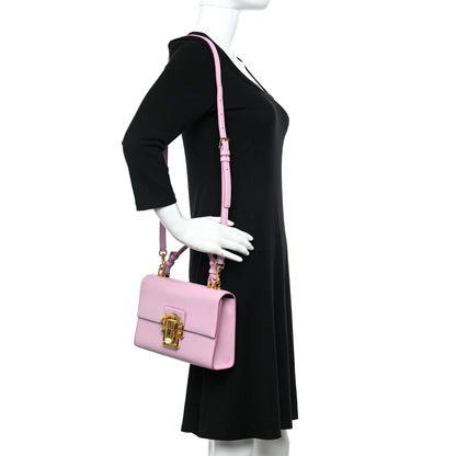 Dolce & Gabbana Calfskin Iguana Embossed Lucia Top Handle Satchel Baby Pink 3 of 11