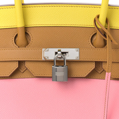 Hermes Epsom Sunrise Birkin Sellier 35 Lime Sesame Rose Confetti Terre Battue 8 of 13