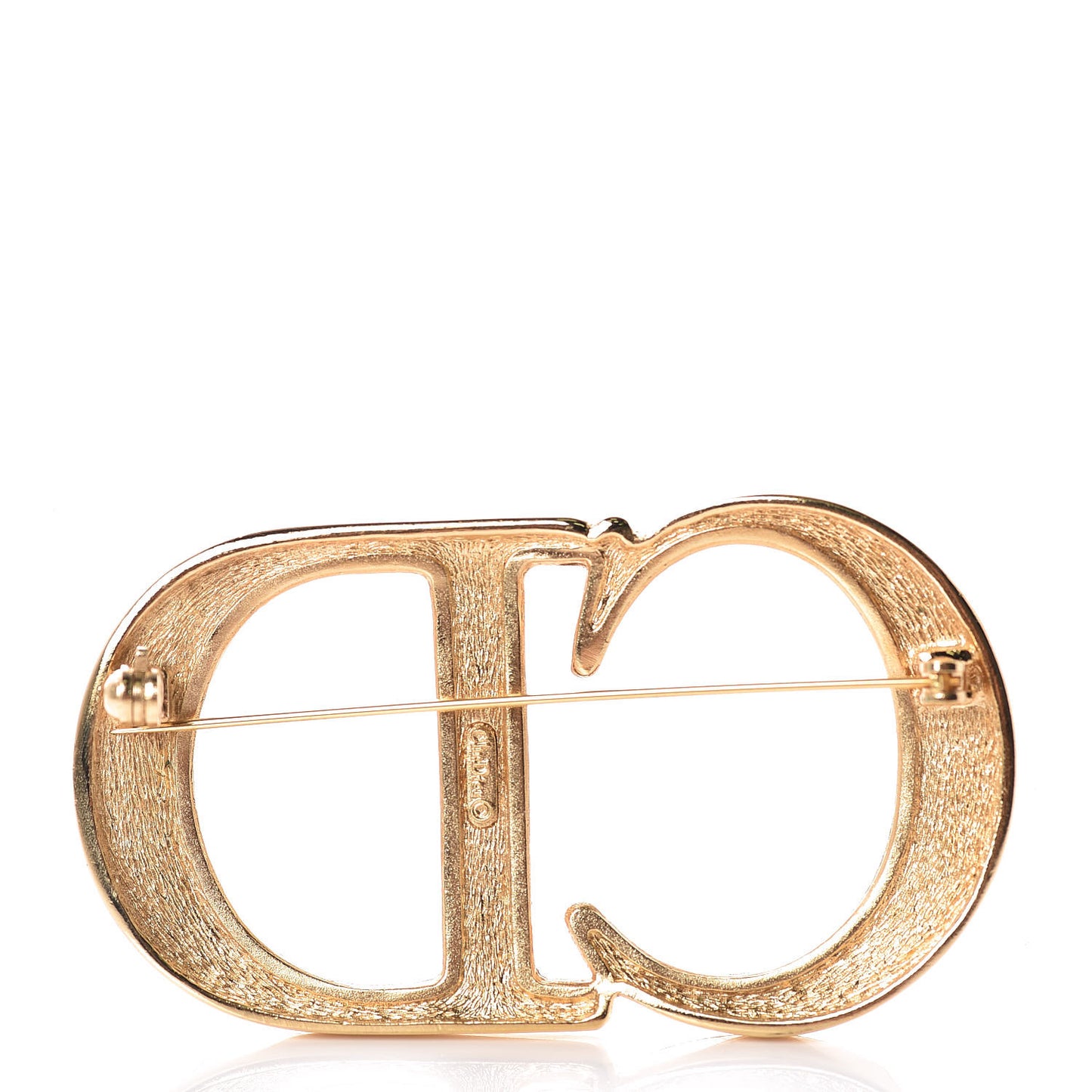 Crystal CD Logo Brooch Gold