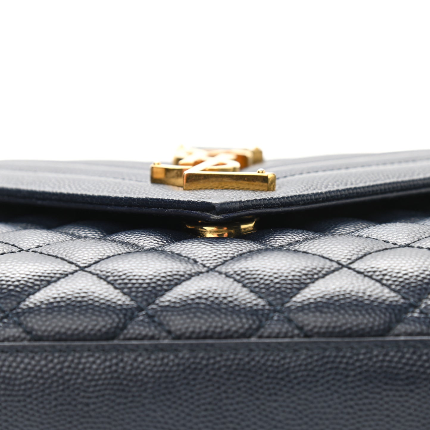 Grain De Poudre Textured Mixed Matelasse Triquilt Medium Monogram Satchel Deep Marine