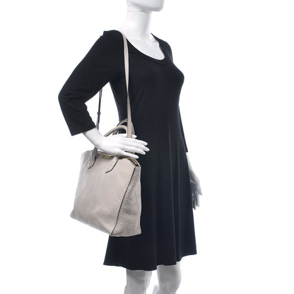 Burberry Heritage Grain Check Embossed Medium Dewsbury Tote Pale Grey 2 of 15