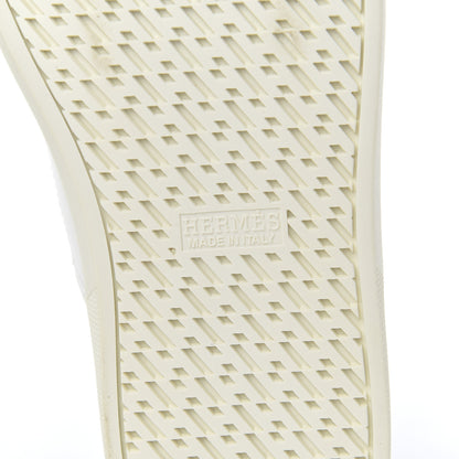 Hermes Calfskin Printed Quicker Sneakers 35.5 White 7 of 12