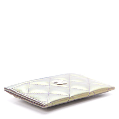 Chanel Iridescent Lambskin Quilted Card Holder Purple 4 of 9