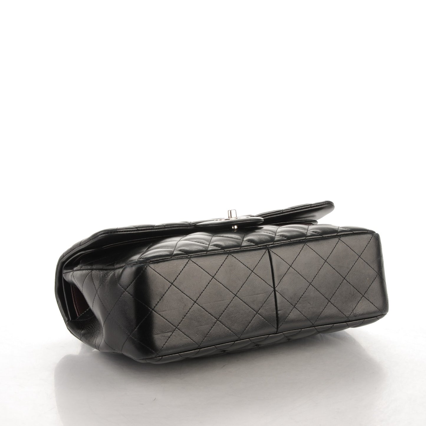 Lambskin Quilted Jumbo Double Flap Black