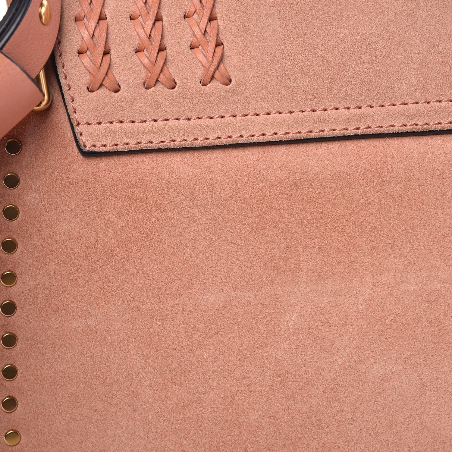 Chloe Suede Braided Small Hudson Shoulder Bag Sheer Pink 9 of 10