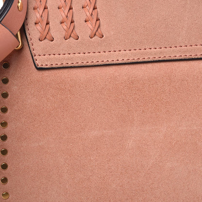 Chloe Suede Braided Small Hudson Shoulder Bag Sheer Pink 9 of 10