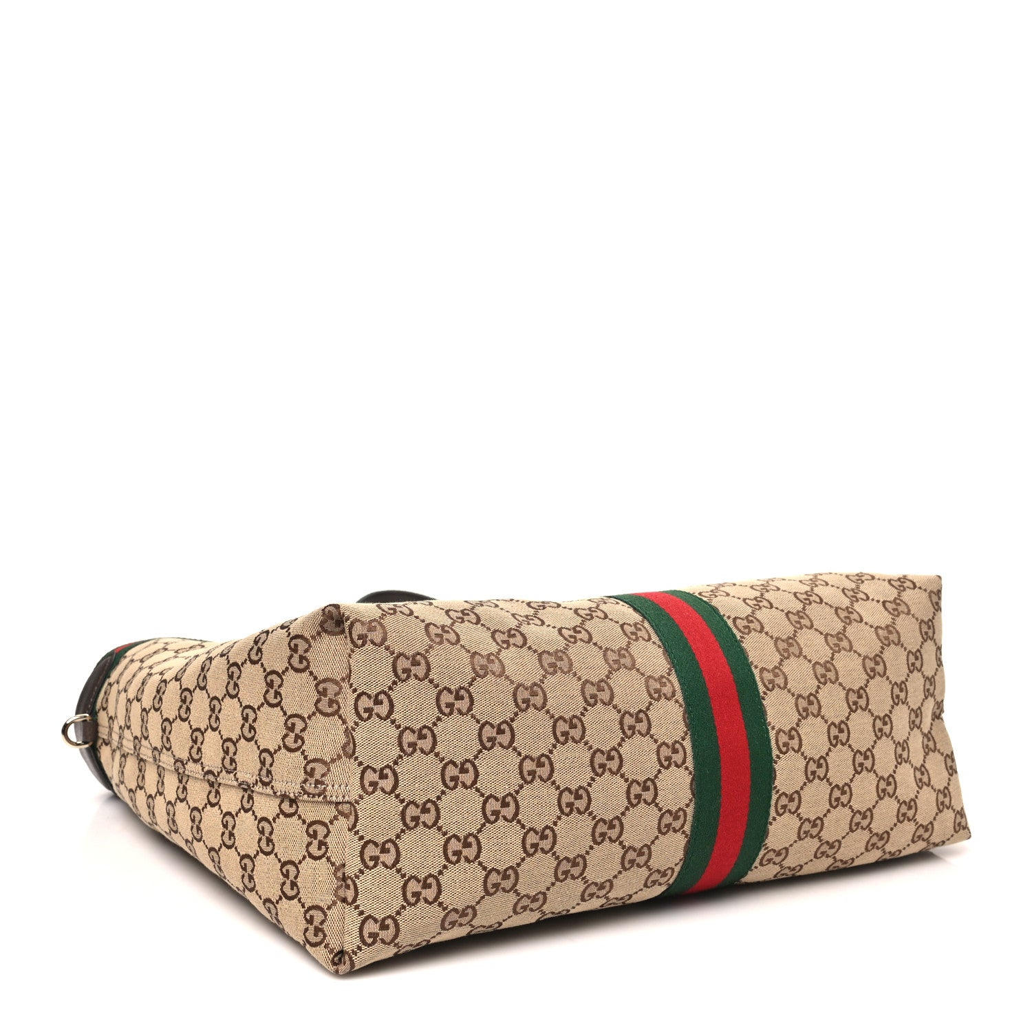 Gucci GG Monogram Web Large Giglio Tote Beige Brown 5 of 10