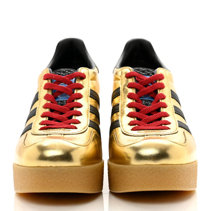 Gucci X ADIDAS Ginza Calfskin Demetra Gazelle Wedge Sneakers 41 King Gold Black 2 of 8