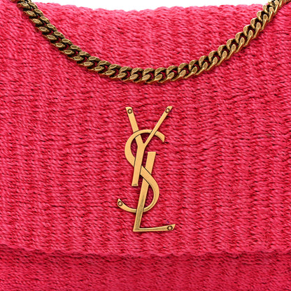 Saint Laurent Raffia Medium Monogram Kate Satchel Pink 7 of 9