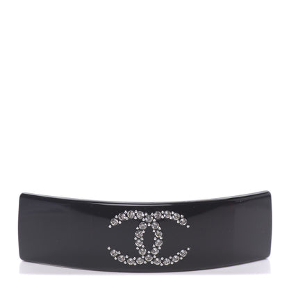 Chanel Crystal CC Hair Clip Barrette Black 1 of 5