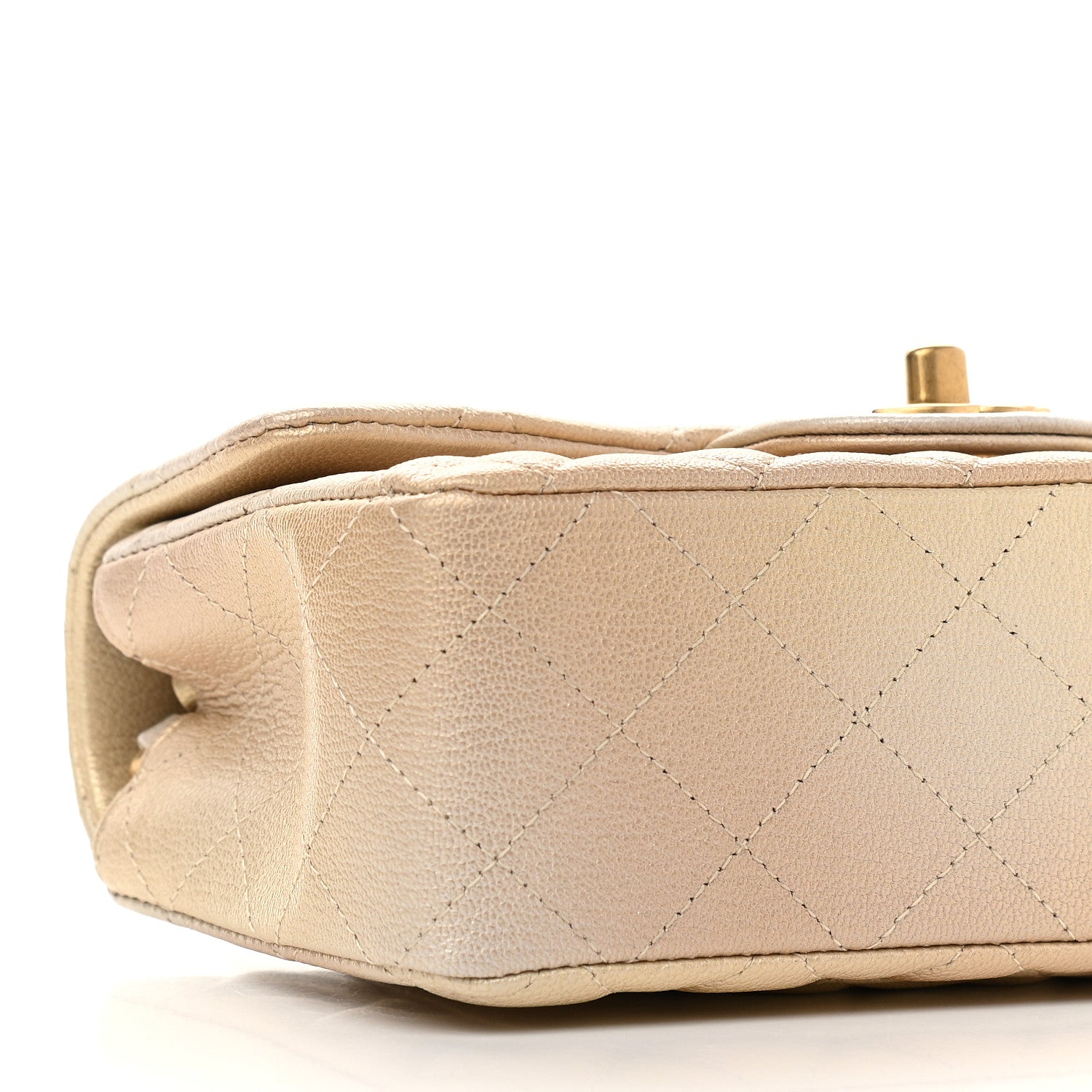 Chanel Metallic Goatskin Quilted Mini Rectangular Flap Gold 8 of 9