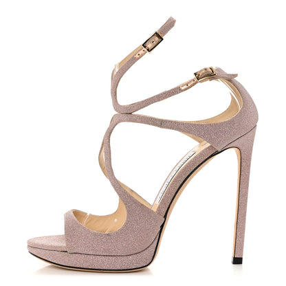 Jimmy Choo Glitter Lang Sandals 37.5 Ballet Pink 1 of 8