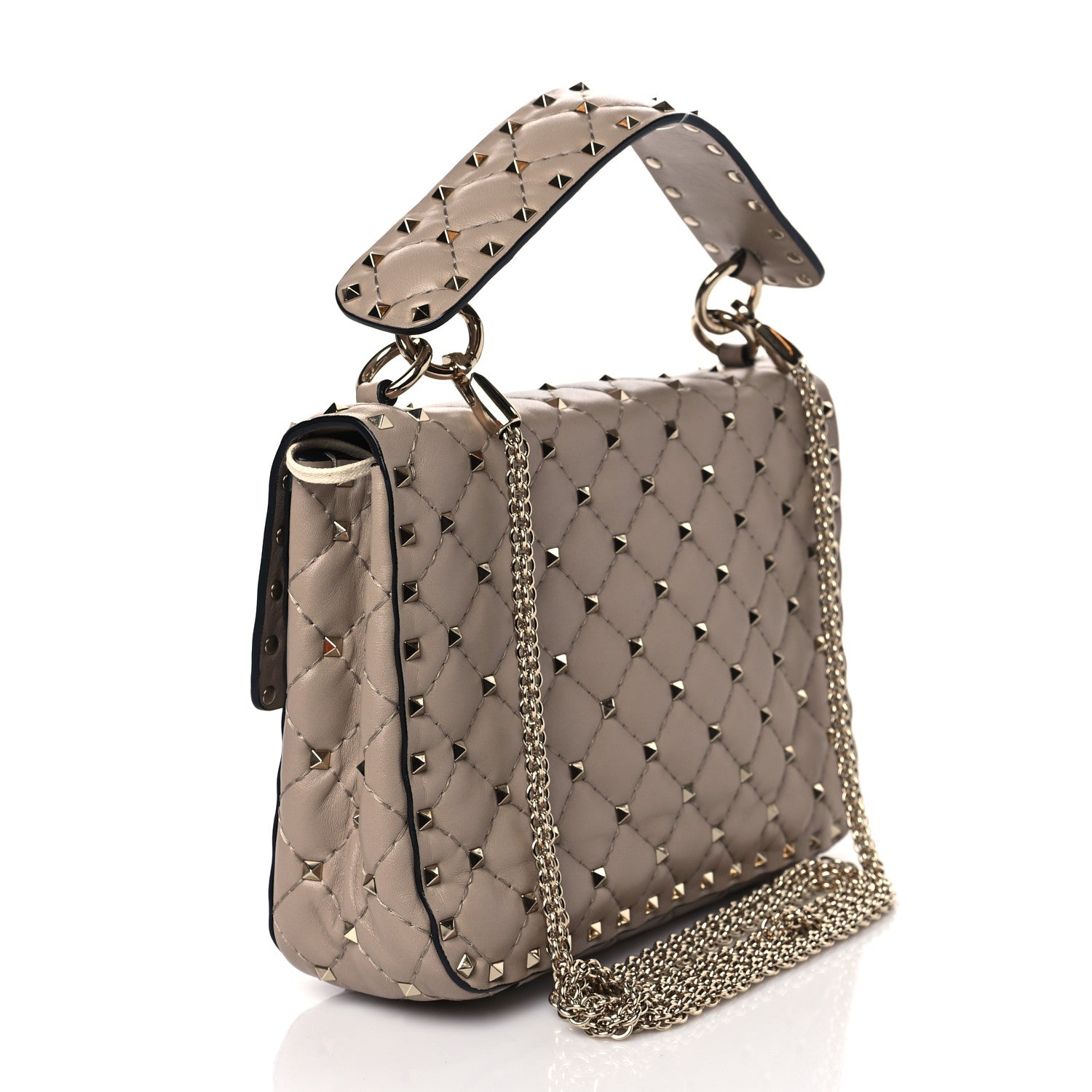 Valentino Garavani Lambskin Medium Rockstud Spike Shoulder Bag Poudre 3 of 9