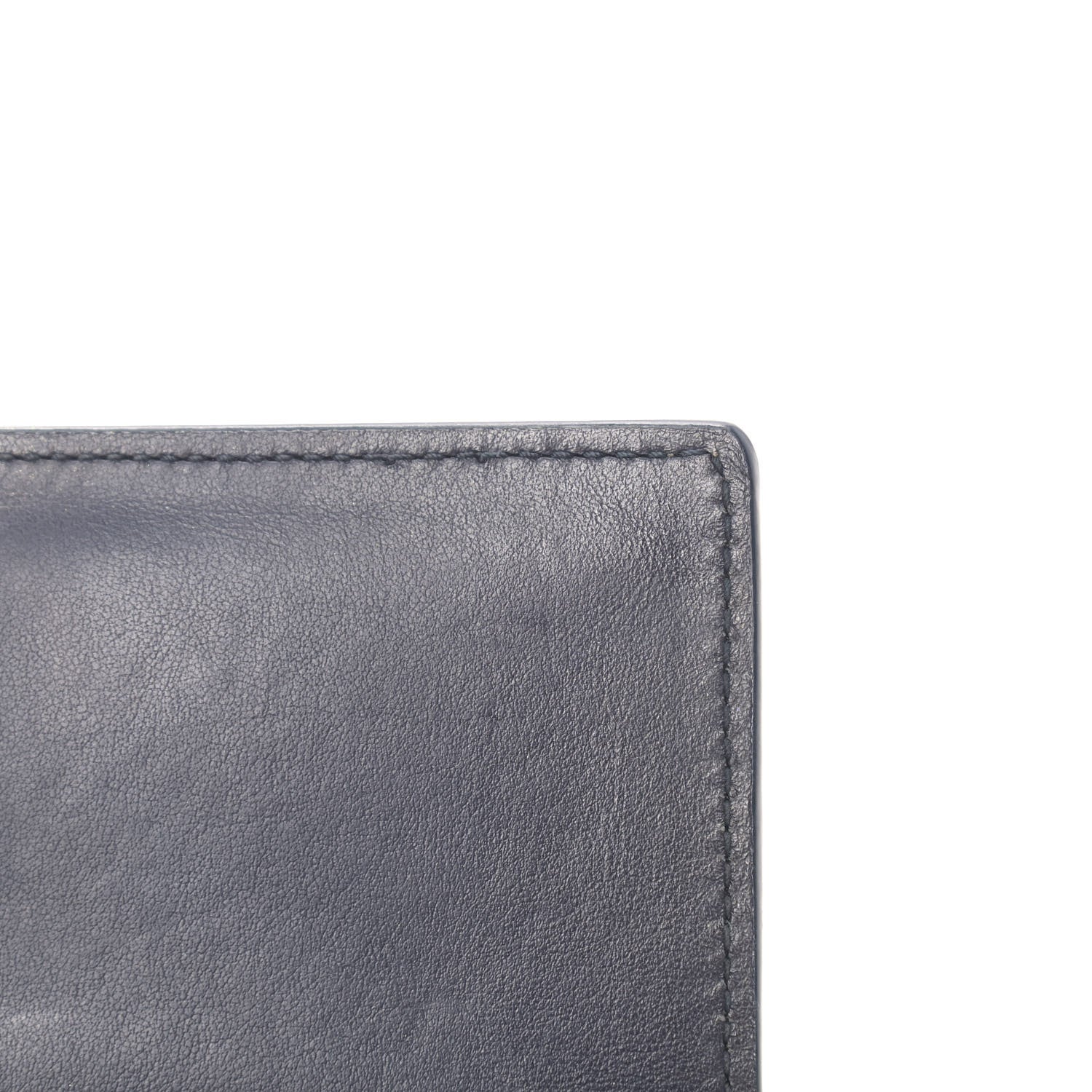 Saint Laurent Calfskin Crocodile Embossed Monogram Sunset Chain Wallet Navy 7 of 13
