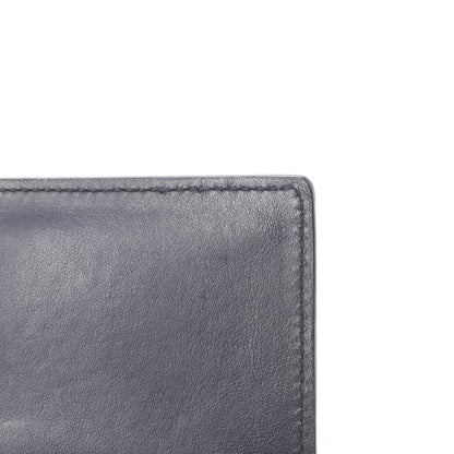Saint Laurent Calfskin Crocodile Embossed Monogram Sunset Chain Wallet Navy 7 of 13
